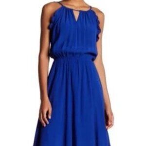 Fraiche By J Royal Blue Sleeveless Maxi Dress -Ruffles, Stretch Waist Si…